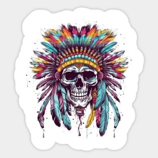 Native American Chief Skull #5 Sticker